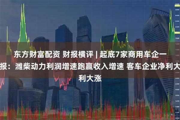 东方财富配资 财报横评 | 起底7家商用车企一季报：潍柴动力利润增速跑赢收入增速 客车企业净利大涨