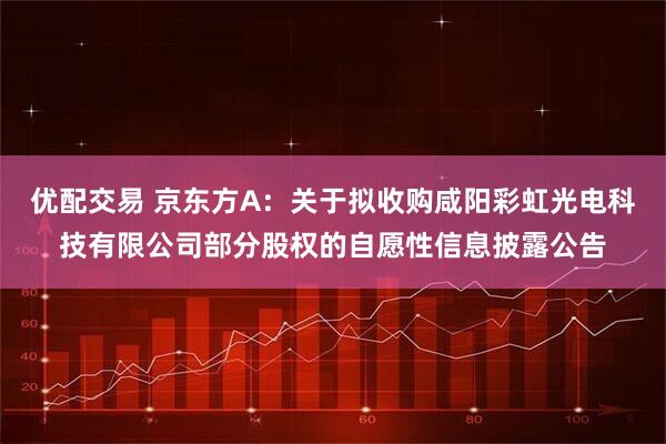 优配交易 京东方A：关于拟收购咸阳彩虹光电科技有限公司部分股权的自愿性信息披露公告