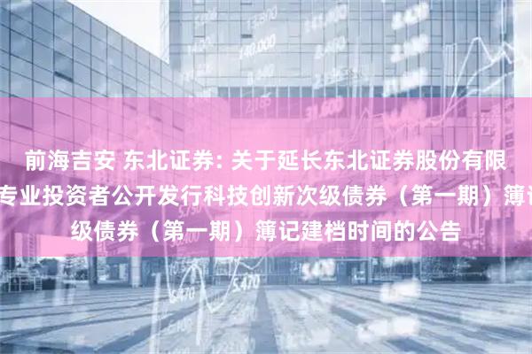前海吉安 东北证券: 关于延长东北证券股份有限公司2025年面向专业投资者公开发行科技创新次级债券（第一期）簿记建档时间的公告