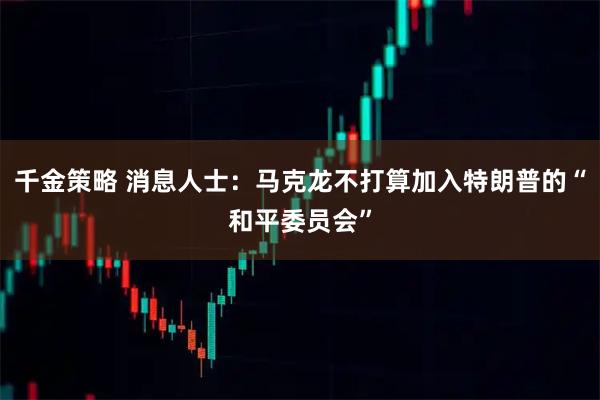 千金策略 消息人士：马克龙不打算加入特朗普的“和平委员会”